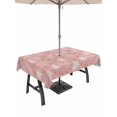 thumbnail image 1 of Outdoor Tablecloth with Umbrella Hole and Zipper, Christmas Tree Rectangle Table Cloth 54x80 Inch Waterproof Tablecloth, Winter Xmas Pine Leaf Snowflake Pink Picnic Table Cover for Patio Camping, 1 of 7