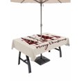 thumbnail image 1 of Outdoor Tablecloth with Umbrella Hole and Zipper, Christmas Tree Rectangle Table Cloth 54x80 Inch Waterproof Tablecloth, Xmas Red Buffalo Plaid Snowflakes Vintage Picnic Table Cover for Patio Camping, 1 of 7