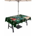 thumbnail image 1 of Outdoor Tablecloth with Umbrella Hole and Zipper, Christmas Tree Rectangle Table Cloth 60x102 Inch Waterproof Tablecloth, Green Gnomes Winter Xmas Snowflake Picnic Table Cover for Patio Camping, 1 of 7