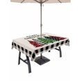 thumbnail image 1 of Outdoor Tablecloth with Umbrella Hole and Zipper, Christmas Tree Rectangle Table Cloth 60x120 Inch Waterproof Tablecloth, Red Green Xmas Tree Black Plaid Picnic Table Cover for Patio Camping, 1 of 7