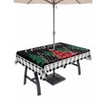 thumbnail image 1 of Outdoor Tablecloth with Umbrella Hole and Zipper, Christmas Tree Rectangle Table Cloth 60x84 Inch Waterproof Tablecloth, Black Buffalo Plaid Xmas Trees Picnic Table Cover for Patio Camping, 1 of 7