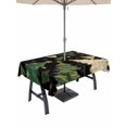 thumbnail image 1 of Outdoor Tablecloth with Umbrella Hole and Zipper, Christmas Tree Rectangle Table Cloth 60x84 Inch Waterproof Tablecloth, Black Green Xmas Tree Winter Picnic Table Cover for Patio Camping, 1 of 7