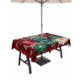 thumbnail image 1 of Outdoor Tablecloth with Umbrella Hole and Zipper, Christmas Tree Rectangle Table Cloth 60x84 Inch Waterproof Tablecloth, Gnomes Winter Snowflake Retro Red Plaid Picnic Table Cover for Patio Camping, 1 of 7