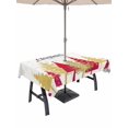 thumbnail image 1 of Outdoor Tablecloth with Umbrella Hole and Zipper, Christmas Tree Rectangle Table Cloth 60x84 Inch Waterproof Tablecloth, Red Xmas Tree Winter Snowflakes Abstract Picnic Table Cover for Patio Camping, 1 of 7