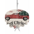 thumbnail image 1 of Outdoor Tablecloth with Umbrella Hole and Zipper, Christmas Tree Retro Round Table Cloth 60 Inch Waterproof Tablecloth, Red Truck Xmas Winter Snowflake Picnic Table Cover for Patio Camping, 1 of 7