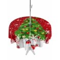 thumbnail image 1 of Outdoor Tablecloth with Umbrella Hole and Zipper, Christmas Tree Round Table Cloth 54 Inch Waterproof Tablecloth, Red Winter Pine Branches Balls Snowflakes Picnic Table Cover for Patio Camping, 1 of 7