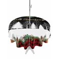 thumbnail image 1 of Outdoor Tablecloth with Umbrella Hole and Zipper, Christmas Tree Round Table Cloth 54 Inch Waterproof Tablecloth, Xmas Tree Snowflake Black Red Plaid Picnic Table Cover for Patio Camping, 1 of 7