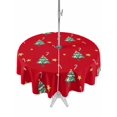 thumbnail image 1 of Outdoor Tablecloth with Umbrella Hole and Zipper, Christmas Tree Round Table Cloth 60 Inch Waterproof Tablecloth, Red Xmas Candy Cane Stars Winter Holiday Picnic Table Cover for Patio Camping, 1 of 7