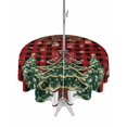 thumbnail image 1 of Outdoor Tablecloth with Umbrella Hole and Zipper, Christmas Tree Round Table Cloth 60 Inch Waterproof Tablecloth, Winter Xmas Ball Snowy Red Black Plaid Picnic Table Cover for Patio Camping, 1 of 7
