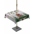 thumbnail image 1 of Outdoor Tablecloth with Umbrella Hole and Zipper, Christmas Tree Square Table Cloth 54x54 Inch Waterproof Tablecloth, Grey Retro Winter Ball Berry Snowflakes Picnic Table Cover for Patio Camping, 1 of 7
