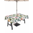 thumbnail image 1 of Outdoor Tablecloth with Umbrella Hole and Zipper, Christmas Trees Rectangle Table Cloth 60x84 Inch Waterproof Tablecloth, Winter Xmas Colorful Pine Branch Plant Picnic Table Cover for Patio Camping, 1 of 7