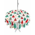 thumbnail image 1 of Outdoor Tablecloth with Umbrella Hole and Zipper, Christmas Trees Round Table Cloth 60 Inch Waterproof Tablecloth, Red Green Xmas Tree Star Winter Holiday Picnic Table Cover for Patio Camping, 1 of 7