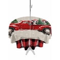 thumbnail image 1 of Outdoor Tablecloth with Umbrella Hole and Zipper, Christmas Truck Round Table Cloth 54 Inch Waterproof Tablecloth, Xmas Tree Red Plaid Snowflake Rustic Picnic Table Cover for Patio Camping, 1 of 7