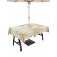 thumbnail image 1 of Outdoor Tablecloth with Umbrella Hole and Zipper, Christmas Yellow Snowflake Rectangle Table Cloth 52x70 Inch Waterproof Tablecloth, Winter Xmas Retro Beige Picnic Table Cover for Patio Camping, 1 of 7