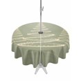 thumbnail image 1 of Outdoor Tablecloth with Umbrella Hole and Zipper, Chritsmas Tree Lights Round Table Cloth 60 Inch Waterproof Tablecloth, Sage Green Xmas New Year Holiday Picnic Table Cover for Patio Camping, 1 of 7