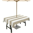 thumbnail image 1 of Outdoor Tablecloth with Umbrella Hole and Zipper Classical Stripe Rectangle Tablecloths 60x102 Waterproof Outside Table Cloths Khaki Patio Table Cloth Cover for Outdoor Tables Picnic Garden Party, 1 of 5