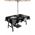 thumbnail image 1 of Outdoor Tablecloth with Umbrella Hole and Zipper, Coastal Coral Rectangle Table Cloth 60x120 Inch Waterproof Tablecloth, Summer Beach Black Shells Starfish Ocean Picnic Table Cover for Patio Camping, 1 of 7