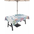 thumbnail image 1 of Outdoor Tablecloth with Umbrella Hole and Zipper, Coastal Octopus Rectangle Table Cloth 60x102 Inch Waterproof Tablecloth, Summer Beach Nautical Ocean Coral Seahorse Picnic Table Cover for Patio, 1 of 7