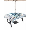 thumbnail image 1 of Outdoor Tablecloth with Umbrella Hole and Zipper, Coastal Octopus Rectangle Table Cloth 60x120 Inch Waterproof Tablecloth, Nautical Starfish Shell Jellyfish Anchor Picnic Table Cover for Patio, 1 of 7