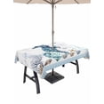 thumbnail image 1 of Outdoor Tablecloth with Umbrella Hole and Zipper, Coastal Seahorse Rectangle Table Cloth 60x84 Inch Waterproof Tablecloth, Nautical Starfish Shell Seaweed Anchor Picnic Table Cover for Patio Camping, 1 of 7