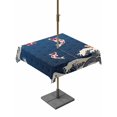thumbnail image 1 of Outdoor Tablecloth with Umbrella Hole and Zipper, Coastal Wave Square Table Cloth 60x60 Inch Waterproof Tablecloth, Japanese Style Ocean Fish Blue Picnic Table Cover for Patio Camping, 1 of 7