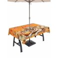 thumbnail image 1 of Outdoor Tablecloth with Umbrella Hole and Zipper, Country Puppy Rectangle Table Cloth 60x102 Inch Waterproof Tablecloth, Thanksgiving Pumpkin Maple Leaf Sunflower Picnic Table Cover for Patio Camping, 1 of 7