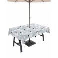 thumbnail image 1 of Outdoor Tablecloth with Umbrella Hole and Zipper, Cute Snowman Rectangle Table Cloth 52x70 Inch Waterproof Tablecloth, Christmas Snowflake Xmas Winter Snowball Picnic Table Cover for Patio Camping, 1 of 7