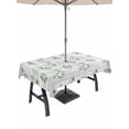 thumbnail image 1 of Outdoor Tablecloth with Umbrella Hole and Zipper, Daisy Rectangle Table Cloth 54x80 Inch Waterproof Tablecloth, Spring Floral Eucalyptus Leaves Botanical Gray Wood Picnic Table Cover for Patio, 1 of 7