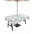 thumbnail image 1 of Outdoor Tablecloth with Umbrella Hole and Zipper, Daisy Rectangle Table Cloth 60x102 Inch Waterproof Tablecloth, Spring Eucalyptus Leaves Flowers Botanical Gray Plaid Picnic Table Cover for Patio, 1 of 7