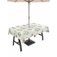 thumbnail image 1 of Outdoor Tablecloth with Umbrella Hole and Zipper, Daisy Rectangle Table Cloth 60x120 Inch Waterproof Tablecloth, Spring Floral Eucalyptus Leaves Botanical Beige Picnic Table Cover for Patio Camping, 1 of 7