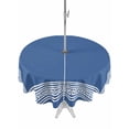 thumbnail image 1 of Outdoor Tablecloth with Umbrella Hole Zipper Dark Blue Greek Key Round Tablecloth 60" Waterproof Outside Table Cloth Geometric Greece Ancient Farmhouse Geo Patio Table Cover Tablecloths for Picnic, 1 of 8