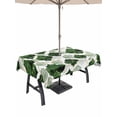 thumbnail image 1 of Outdoor Tablecloth with Umbrella Hole and Zipper, Dark Green Geometric Moroccan Rectangle Table Cloth 52x70 Inch Waterproof Tablecloth, Abstract Art Ombre Modern Picnic Table Cover for Patio Camping, 1 of 7