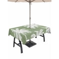 thumbnail image 1 of Outdoor Tablecloth with Umbrella Hole & Zipper, Dark Sage Green Palm Tree Rectangle Tablecloth 60x84 Inch, Summer Botancial Tropical Farmhouse Patio Table Cover Waterproof Table Cloth for Picnic, 1 of 7