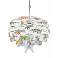 thumbnail image 1 of Outdoor Tablecloth with Umbrella Hole and Zipper, Dinosaur Round Table Cloth 60 Inch Waterproof Tablecloth, Funny Dino Cute Cartoon Boys Girls Children Picnic Table Cover for Patio Camping, 1 of 7