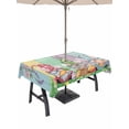 thumbnail image 1 of Outdoor Tablecloth with Umbrella Hole and Zipper, Easter Bunny Gnomes Rectangle Table Cloth 60x102 Inch Waterproof Tablecloth, Spring Easter Eggs Floral Colorful Wood Picnic Table Cover for Patio, 1 of 7