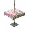 thumbnail image 1 of Outdoor Tablecloth with Umbrella Hole and Zipper, Easter Bunny Gnomes Square Table Cloth 60x60 Inch Waterproof Tablecloth, Spring Easter Eggs Floral Pink Plaid Picnic Table Cover for Patio Camping, 1 of 7