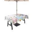 thumbnail image 1 of Outdoor Tablecloth with Umbrella Hole and Zipper, Easter Bunny Rectangle Table Cloth 52x70 Inch Waterproof Tablecloth, Blue Easter Eggs Spring Floral Butterflies Picnic Table Cover for Patio Camping, 1 of 7