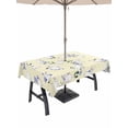 thumbnail image 1 of Outdoor Tablecloth with Umbrella Hole and Zipper, Easter Bunny Rectangle Table Cloth 54x80 Inch Waterproof Tablecloth, Spring Purple Flower Rustic Rabbit Yellow Picnic Table Cover for Patio Camping, 1 of 7
