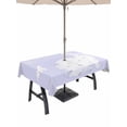 thumbnail image 1 of Outdoor Tablecloth with Umbrella Hole and Zipper, Easter Bunny Rectangle Table Cloth 60x102 Inch Waterproof Tablecloth, Watercolor Butterfly Cute Rabbit Flowers Purple Picnic Table Cover for Patio, 1 of 7