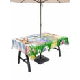 thumbnail image 1 of Outdoor Tablecloth with Umbrella Hole and Zipper, Easter Bunny Rectangle Table Cloth 60x120 Inch Waterproof Tablecloth, Spring Easter Eggs Floral Blue Plaid Picnic Table Cover for Patio Camping, 1 of 7