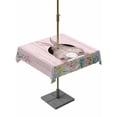 thumbnail image 1 of Outdoor Tablecloth with Umbrella Hole and Zipper, Easter Bunny Square Table Cloth 54x54 Inch Waterproof Tablecloth, Eggs Cute Rabbit Pink Wooden Grain Farm Picnic Table Cover for Patio Camping, 1 of 7