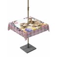 thumbnail image 1 of Outdoor Tablecloth with Umbrella Hole and Zipper, Easter Bunny Square Table Cloth 54x54 Inch Waterproof Tablecloth, Spring Easter Eggs Chick Floral Pink Check Picnic Table Cover for Patio Camping, 1 of 7