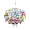 thumbnail image 1 of Outdoor Tablecloth with Umbrella Hole and Zipper, Easter Gnomes Round Table Cloth 54 Inch Waterproof Tablecloth, Spring Floral Eggs Flowers Butterflies Gray Plaid Picnic Table Cover for Patio Camping, 1 of 7