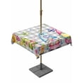 thumbnail image 1 of Outdoor Tablecloth with Umbrella Hole and Zipper, Easter Gnomes Square Table Cloth 54x54 Inch Waterproof Tablecloth, Spring Floral Eggs Flowers Butterflies Gray Plaid Picnic Table Cover for Patio, 1 of 7