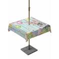 thumbnail image 1 of Outdoor Tablecloth with Umbrella Hole and Zipper, Easter Grey Bunny Square Table Cloth 54x54 Inch Waterproof Tablecloth, Spring Colorful Egg Flower Teal Wood Grain Picnic Table Cover for Patio, 1 of 7