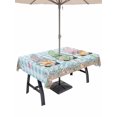 thumbnail image 1 of Outdoor Tablecloth with Umbrella Hole and Zipper, Easter Rectangle Table Cloth 52x70 Inch Waterproof Tablecloth, Spring Gnomes Bunny Eggs Flowers Blue Checkered Picnic Table Cover for Patio Camping, 1 of 7