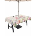thumbnail image 1 of Outdoor Tablecloth with Umbrella Hole and Zipper, Easter Rectangle Table Cloth 54x80 Inch Waterproof Tablecloth, Country Spring Rabbit Feet Eggs Botanical Flowers Picnic Table Cover for Patio Camping, 1 of 7
