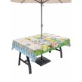 thumbnail image 1 of Outdoor Tablecloth with Umbrella Hole and Zipper, Easter Rectangle Table Cloth 54x80 Inch Waterproof Tablecloth, Gnomes Colorful Eggs Butterfly Flowers Blue Check Picnic Table Cover for Patio Camping, 1 of 7