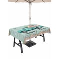 thumbnail image 1 of Outdoor Tablecloth with Umbrella Hole and Zipper, Easter Rectangle Table Cloth 54x80 Inch Waterproof Tablecloth, Green Truck Rabbit Duck Butterfly Floral Wooden Picnic Table Cover for Patio Camping, 1 of 7