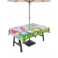 thumbnail image 1 of Outdoor Tablecloth with Umbrella Hole and Zipper, Easter Rectangle Table Cloth 54x80 Inch Waterproof Tablecloth, Spring Easter Eggs Bunny Butterflies Wooden Grain Picnic Table Cover for Patio Camping, 1 of 7